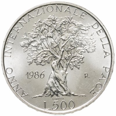 купить Италия 500 лир 1986 Год мира