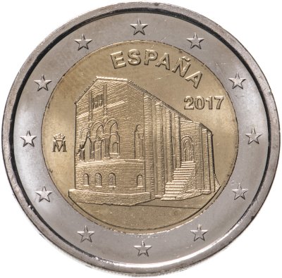 купить Испания 2 евро 2017 "ЮНЕСКО - Церковь Санта-Мария-дель-Наранко в Овьедо"