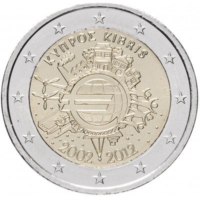 купить Кипр 2 евро 2012 "10 лет евро"