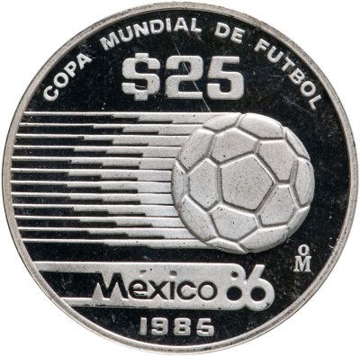 купить Мексика 25 песо (pesos) 1985 "Чемпионат мира по футболу 1986"