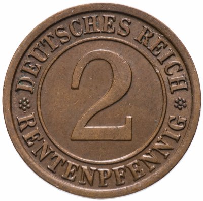 купить Германия (Веймарская республика) 2 пфеннига (rentenpfennig) 1924 J
