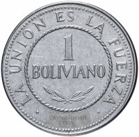 купить Боливия 1 боливиано (boliviano) 2010-2012, случайная дата