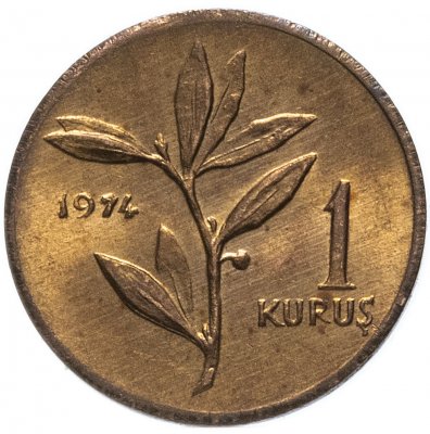 купить Турция 1 куруш (kurus) 1974