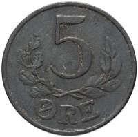 Купить Дания 5 эре (ore) 1942-1943, случайная дата