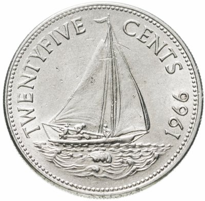 купить Багамы 25 центов (cents) 1966