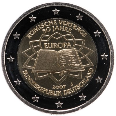 купить Германия 2 евро 2007 J "50 лет Римскому договору"