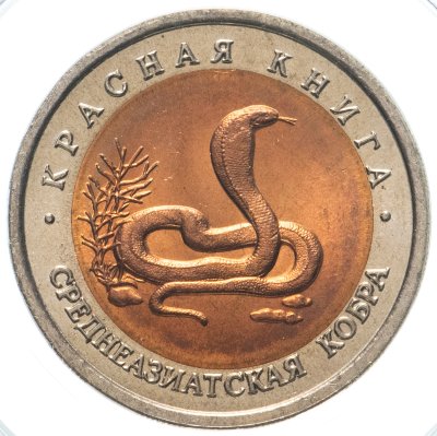 купить 10 рублей 1992 ЛМД среднеазиатская кобра в слабе ННР