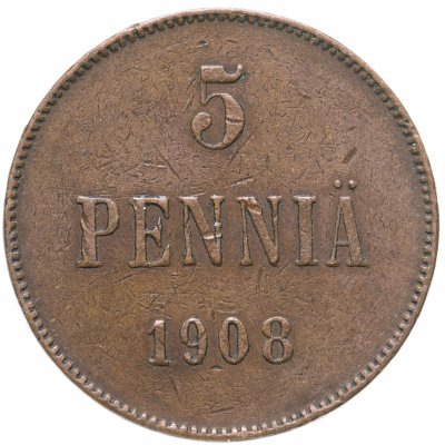 купить 5 пенни (pennia) 1908 Финляндия