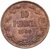 Купить 10 пенни (pennia) 1900, монета для Финляндии