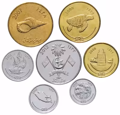купить Мальдивы набор монет 2007-2012 (7 штук, UNC)