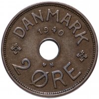 Купить Дания 2 эре (ore) 1940