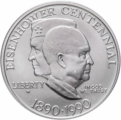 купить США 1 доллар (dollar) 1990 W "100 лет со дня рождения Эйзенхауэра"