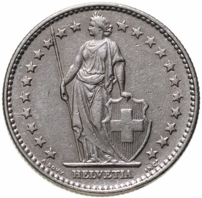 купить Швейцария 2 франка 1968
