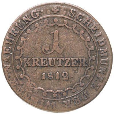 купить Австрия 1 крейцер (kreuzer) 1812 B