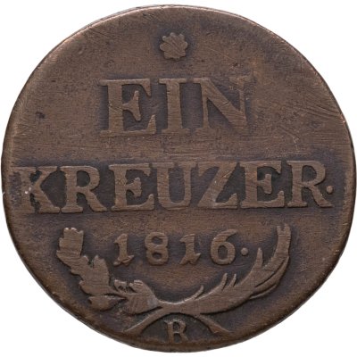 купить Австрия 1 крейцер (kreuzer) 1816, знак монетного двора "B" - Кремница