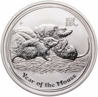 купить Австралия 1 доллар (dollar) 2008 P Year of the Mouse (год Мыши) две мыши