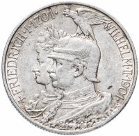 Купить Германская Империя (Пруссия) 2 марки (mark) 1901 "200 лет Пруссии"