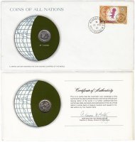 купить Серия «Монеты всех стран мира» - Восточные Карибы 10 центов (cents) 1965 (монета и 1 марка в конверте)