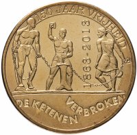 Купить Нидерландские Антильские острова 5 гульденов 2013 "150 лет свободы"