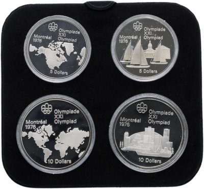 купить Канада набор 5 и 10 долларов 1973 "XXI летние Олимпийские игры, Монреаль-76" в упаковке с сертификатом