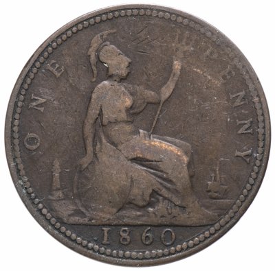купить Великобритания 1 пенни (penny) 1860