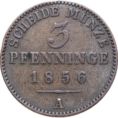 купить Германия, Пруссия 3 пфеннига 1856