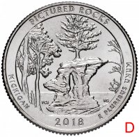 купить США 1/4 доллара (25 центов, квотер) 2018 D — "Национальные озёрные побережья живописных камней" (41-й парк)