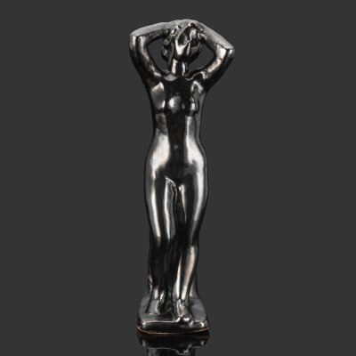 купить Скульптура "Обнаженная", автор предположительно Н.А. Силис, керамика, поливы, Гжельский керамический завод, СССР, 1960-1970 гг.