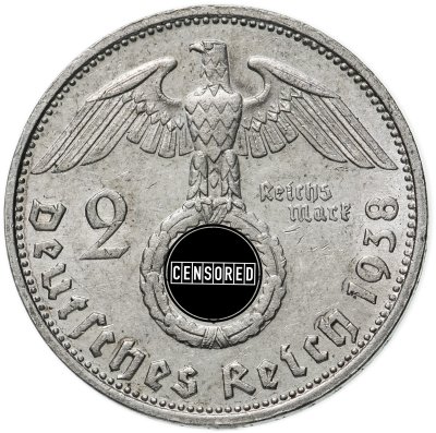 купить Германия, Третий рейх 2 рейхсмарки (reichsmark) 1938 знак монетного двора: "G" - Карлсруэ