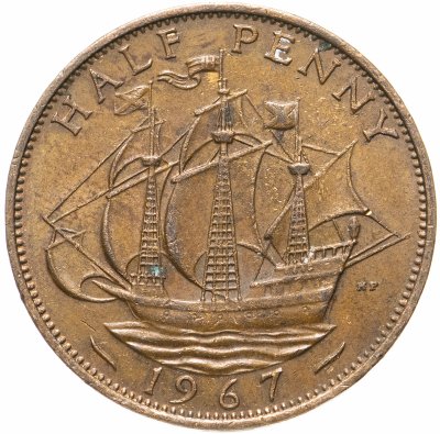 купить Великобритания 1/2 пенни 1967 г.