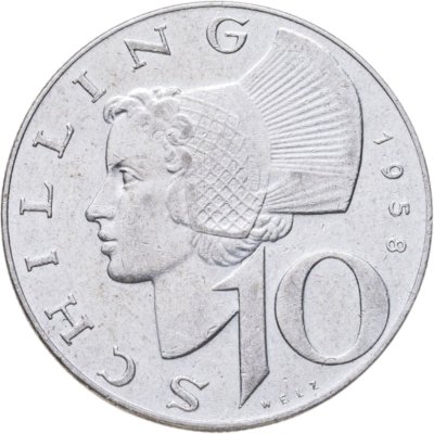 купить Австрия 10 шиллингов (shillings) 1958
