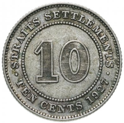 купить Стрейтс Сетлментс 10 центов (cents) 1927