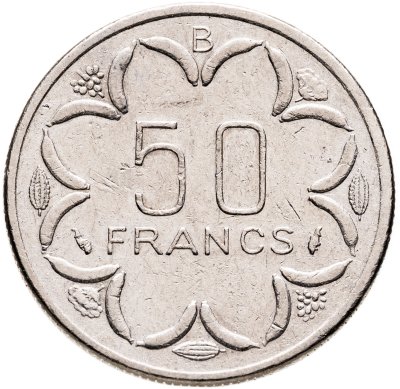 купить Центральная Африка (BEAC) 50 франков (francs) 1984 Отметка на реверсе "B" - Центральноафриканская Республика