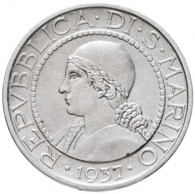 купить Сан-Марино 5 лир (lire) 1937