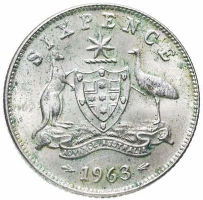 купить Австралия 6 пенсов (pence) 1963