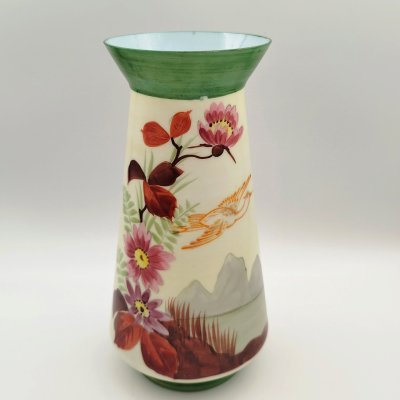 купить Ваза "Перелетная птица", стекло, (молочное), роспись, Европа, 1950-1960 гг.