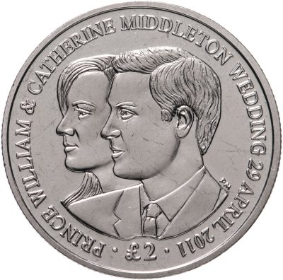купить Британская территория Индийского океана 2 фунта (pounds) 2011 "Свадьба Принца Уильяма и Кэтрин Миддлтон"