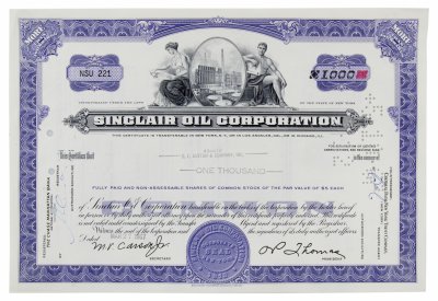 купить Акция США SINCLAIR OIL CORPORATION 1967 г.