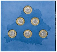 Купить Беларусь 2018 2 рубля официальный набор из 6 монет "Памятники Архитектуры" в буклете