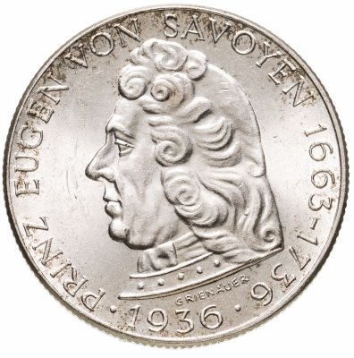 купить Австрия 2 шиллинга (shillings) 1936 200 лет со дня смерти Принца Евгения Савойского