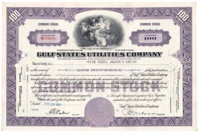 купить Акция США GULF STATES UTILITIES COMPANY 1952-1962 гг.