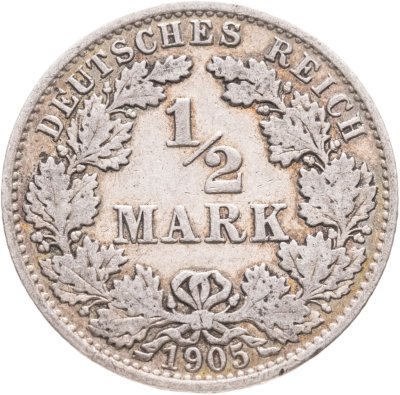 купить Германия 1/2 марки 1905 "A"