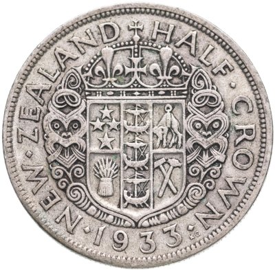 купить Новая Зеландия 1/2 кроны (half crown) 1933