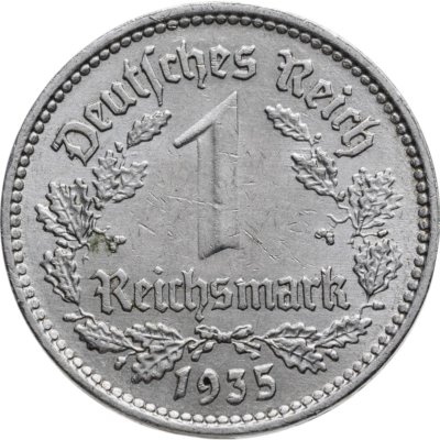 купить Германия (Третий рейх) 1 рейхсмарка (reichsmark) 1935 A