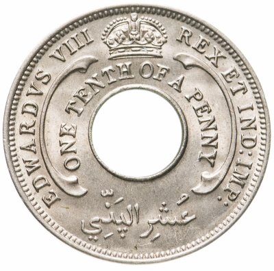 купить Британская Западная Африка 1/10 пенни (penny) 1936 Эдуард VIII Без отметки монетного двора