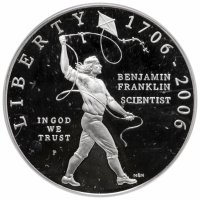 купить США 1 доллар (dollar) 2006 "300 лет со дня рождения Бенджамина Франклина /змея/" (в слабе)