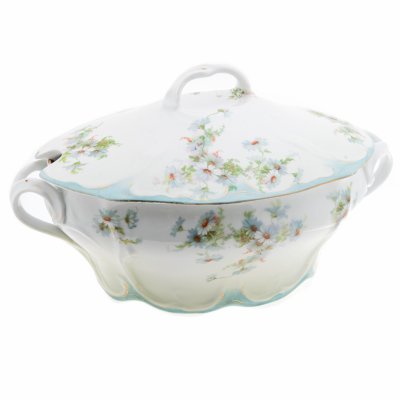 купить Супница с цветочным декором, фарфор, деколь с подрисовкой, золочение, Российская Империя, 1870-1917 гг.