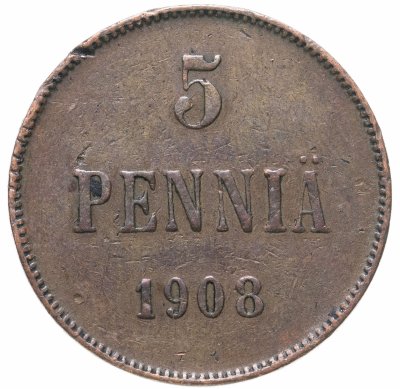 купить 5 пенни (pennia) 1908 Финляндия