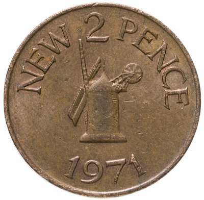 купить Гернси 2 новых пенса (pence) 1971