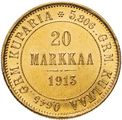 купить 20 марок 1913 S, монета для Финляндии